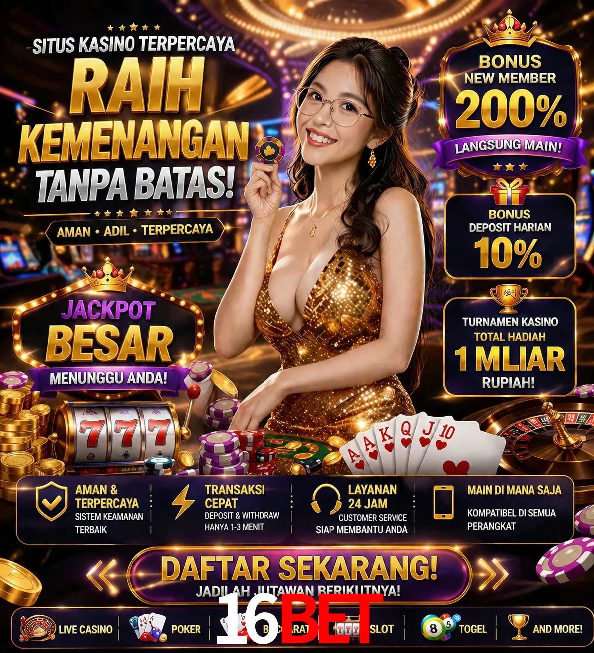 Roleta e blackjack 16Bet